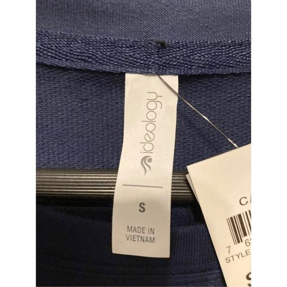 Ideology Small NWT chevron comfort sweater blue/white active top - Picture 2 of 6